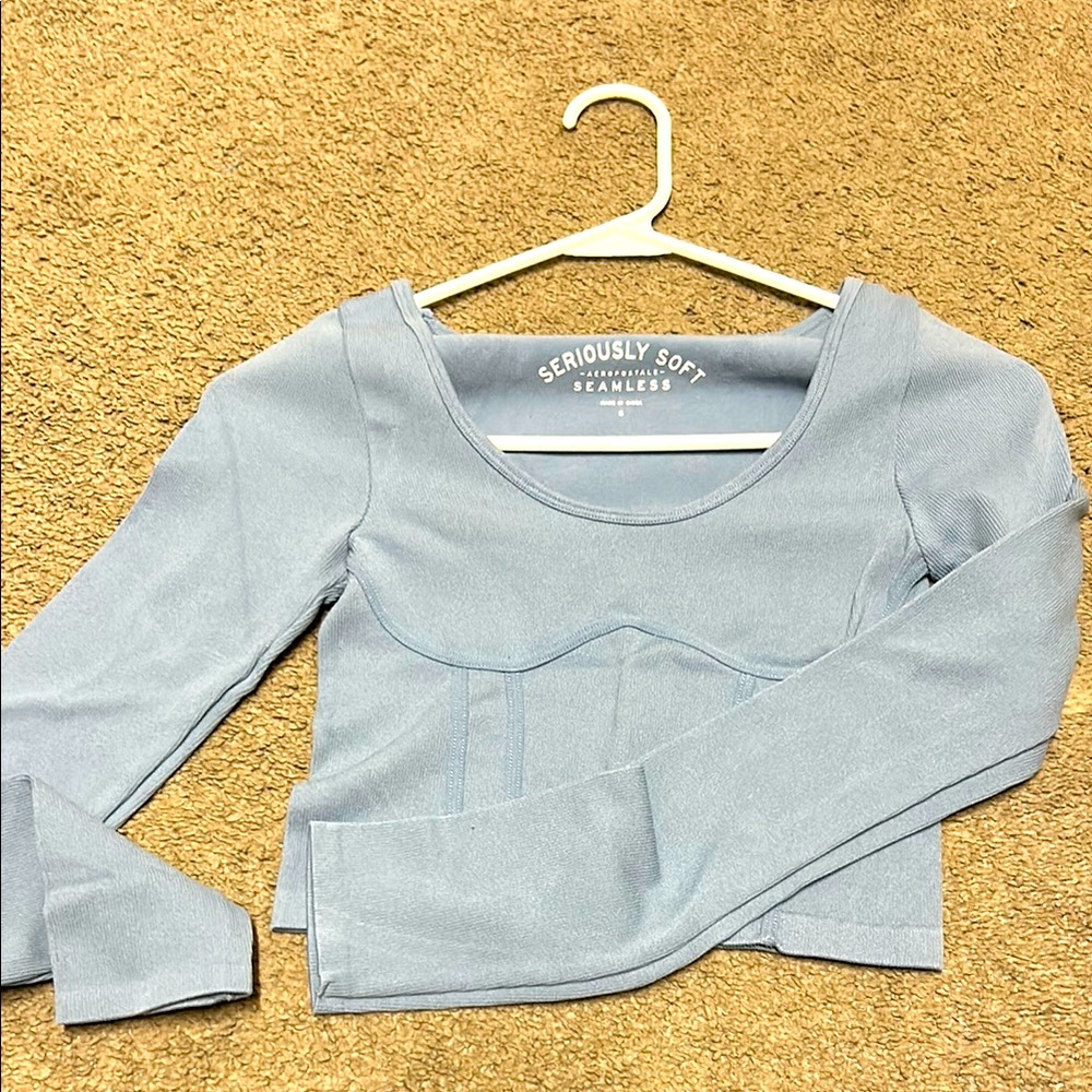 Aeropostale Seriously Soft Seamless Top - Blue